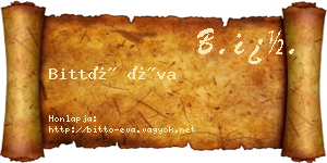 Bittó Éva névjegykártya